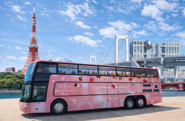 2026東京草莓巴士~附贈豪華草莓BOX♪ 敞篷頂座｜城市路線01O-5421-H1｜12:00發車